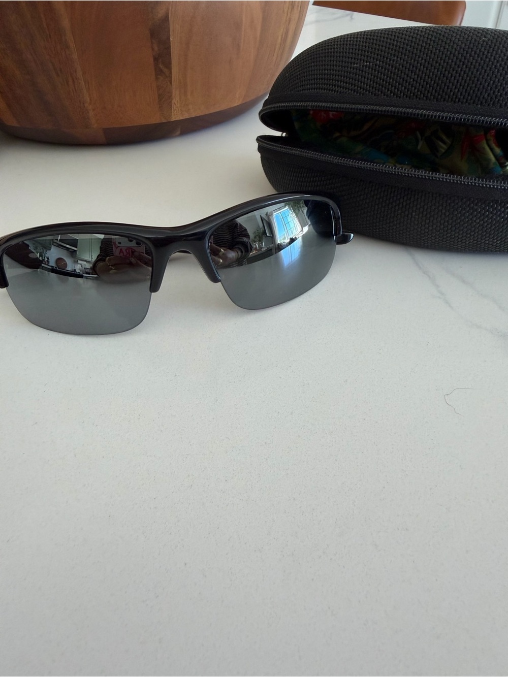 Oakley Half Jacket 2.0 Polarized Black Sport Sunglasses + Hard Case